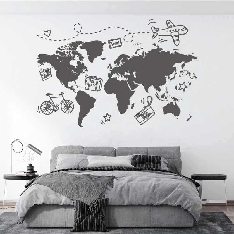 Office Furniture To Go - Gitmek seyahat dünya haritası duvar Sticker