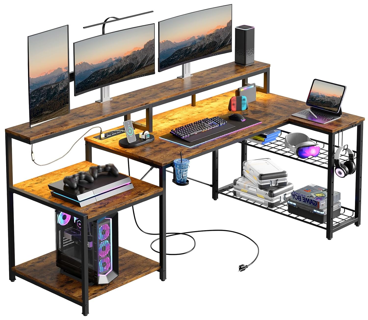 Office Furniture Outlet - 71,5 inç Prizli Bilgisayar Masası, L