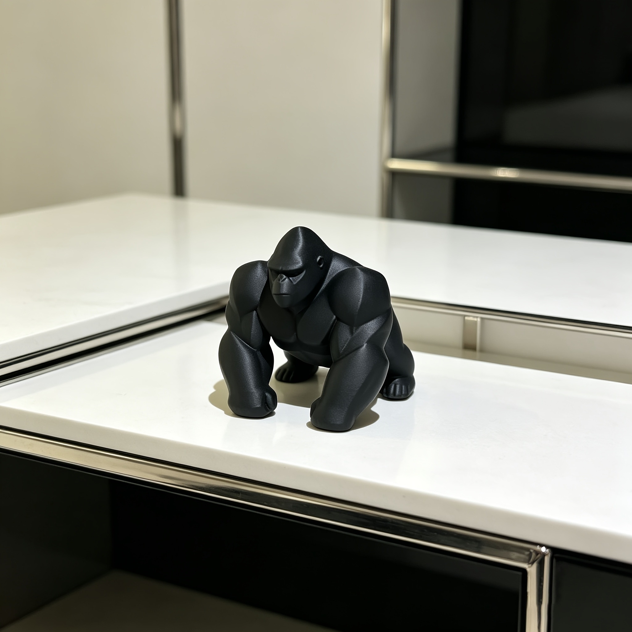 Office Furniture Wholesale - Geometrik Goril Figürü 3D Baskılı Minimalist