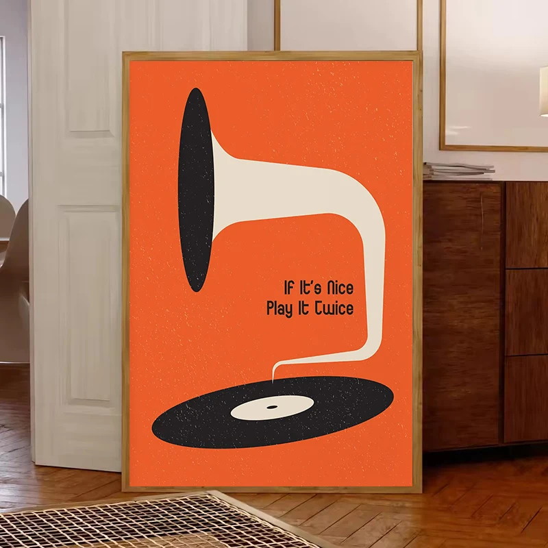 Orta Yüzyıl Vinil Plak Kanvas  - Office Furniture Modern incelemesi ve fiyatı