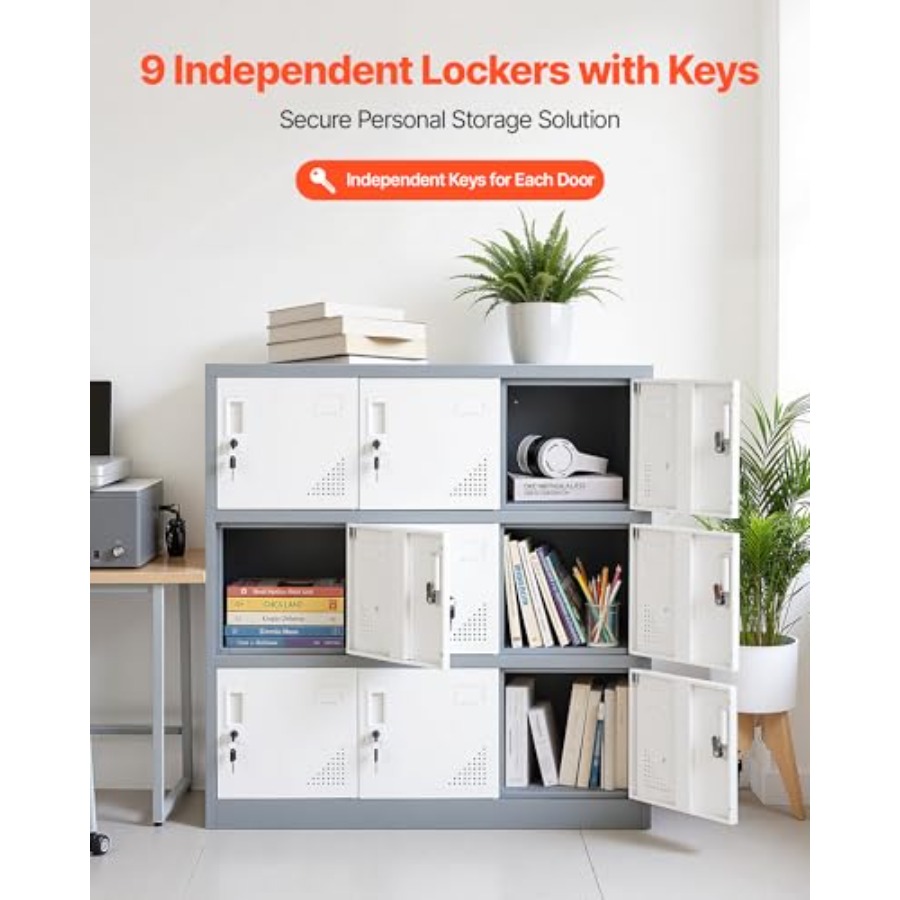 Çalışanlar için 9 Kapılı Metal - Locker Storage Metal incelemesi ve fiyatı