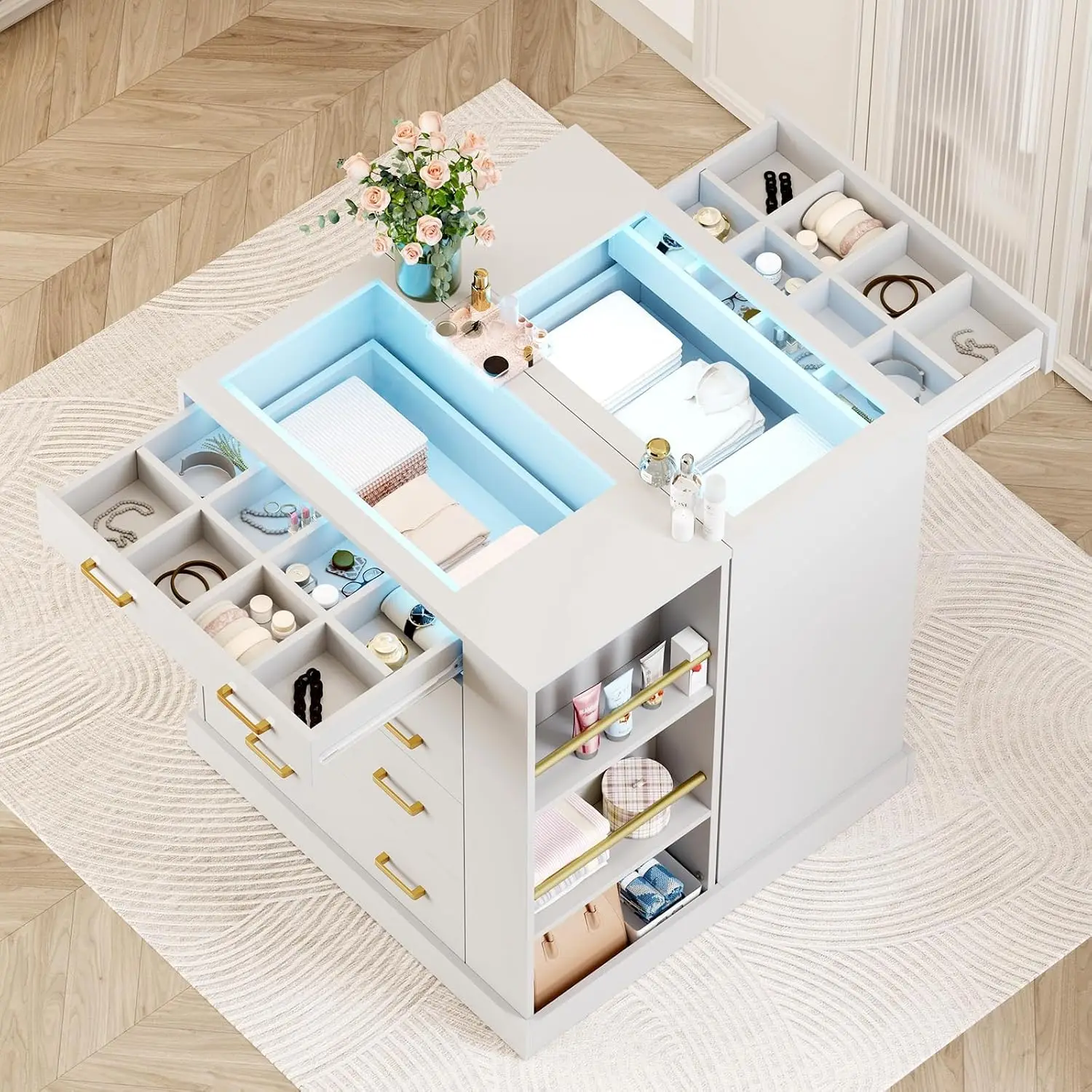 Açık Raflı Dolap Adası, LED Iş - Office Furniture Modern incelemesi ve fiyatı